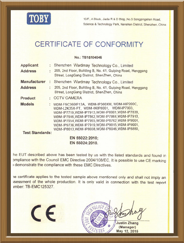 CCTV Camera CE Certification