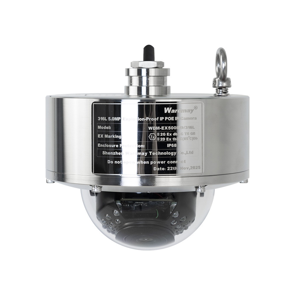 5MP 316L Stainless Steel Explosion-Proof IR Dome IP Camera For Vessels Steering Room