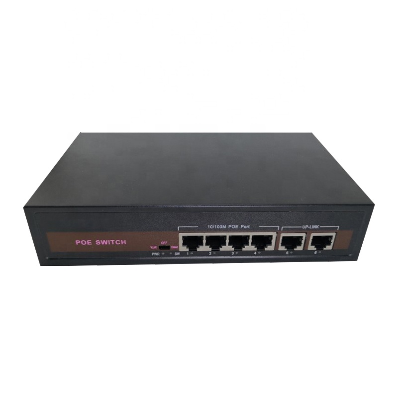 4chs Double Uplink Port 100M POE Switch Supplier