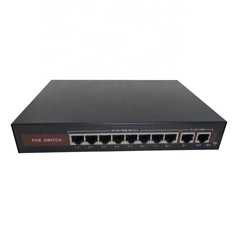 Wardmay High Quality 8chs Full 1000Mbps Double Uplink port POE Switch