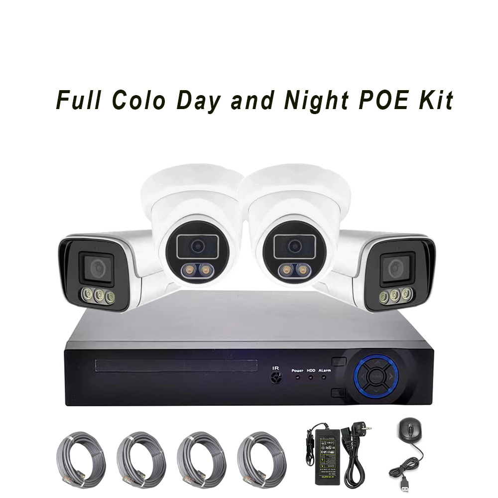 WDM 4CH 5MP Warm Light Full Color Day Night POE IP Camera NVR Surveillance System