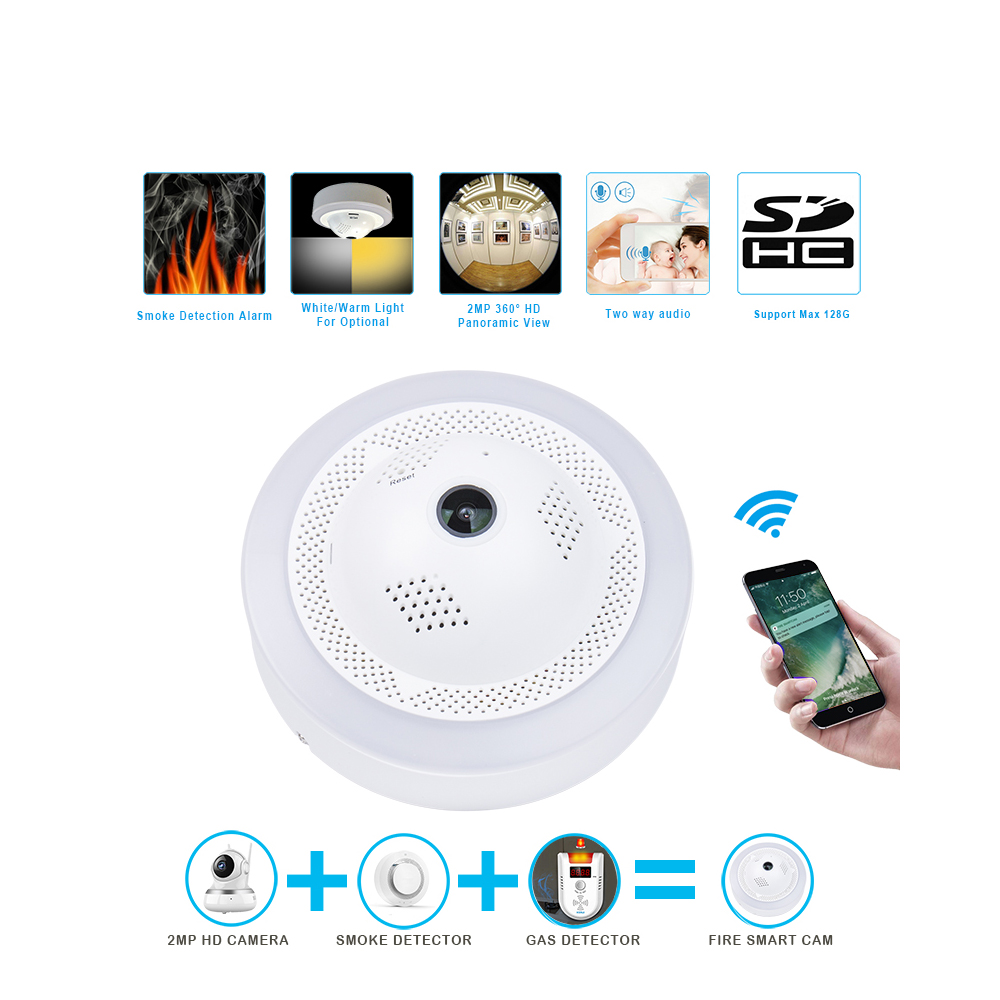 Patent 1080P Dangerous Gas Fire Smoke Detection Alarm Wireless Smart Camera From Wardmay Ltd