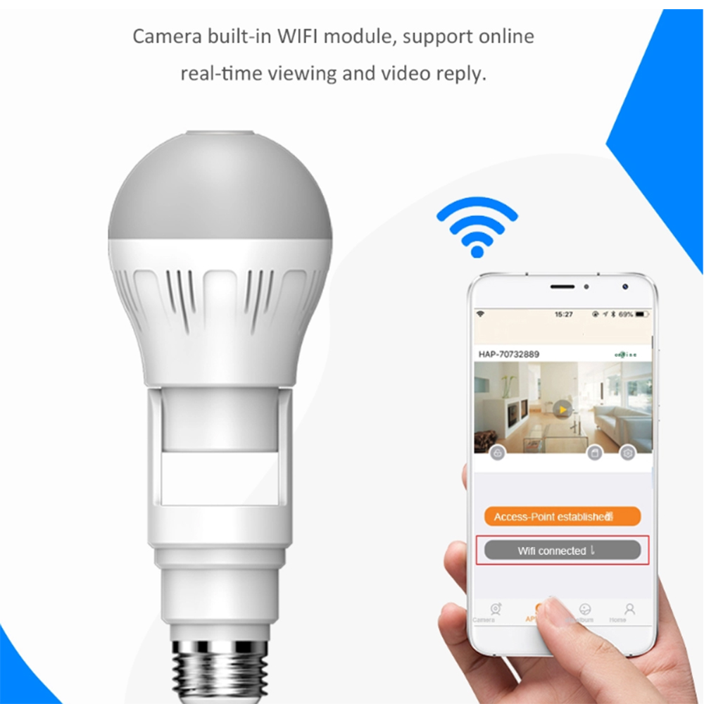 Wifi Panoramic Rotatable Bulb Camera